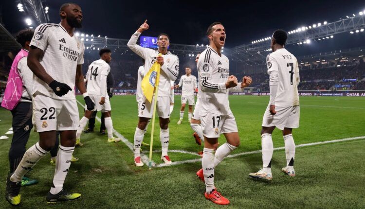 Jude Bellingham celebra su tanto en Bérgamo. Foto: @realmadrid.